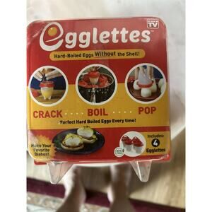 NEW Egglettes Egg Cooker Hard Boiled Egg Pods, Set of 4, As Seen on TV - SEALED